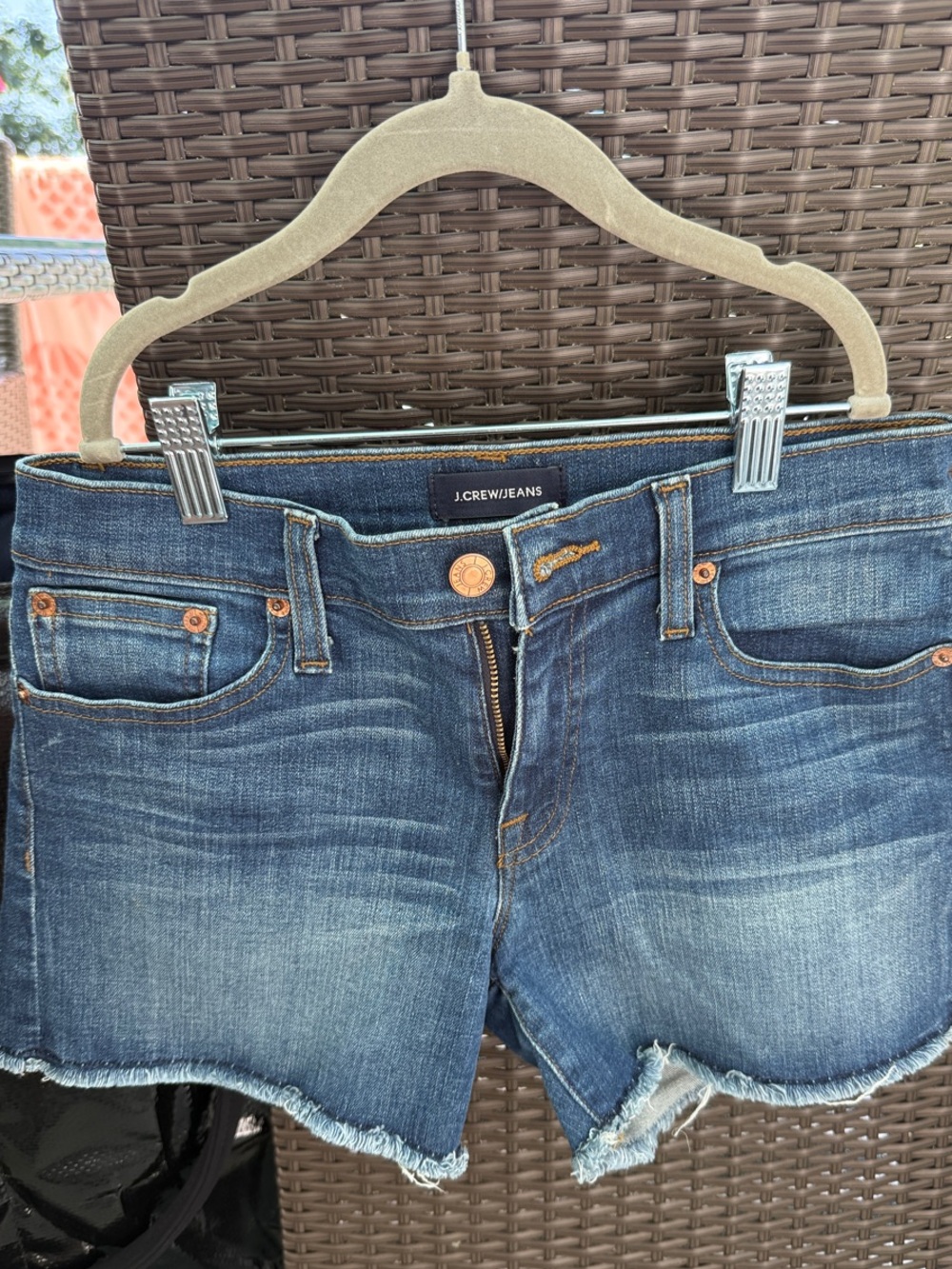 J. Crew Dark Blue Denim Cutoff Shorts size 24